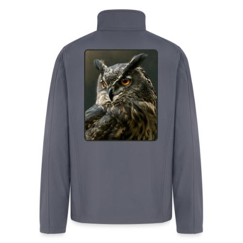 Eurasian Eagle Owl Portrait Design - Men’s Soft Shell Jacket