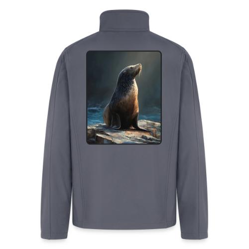 Fur Seal Artistic Shore Portrait Design - Men’s Soft Shell Jacket
