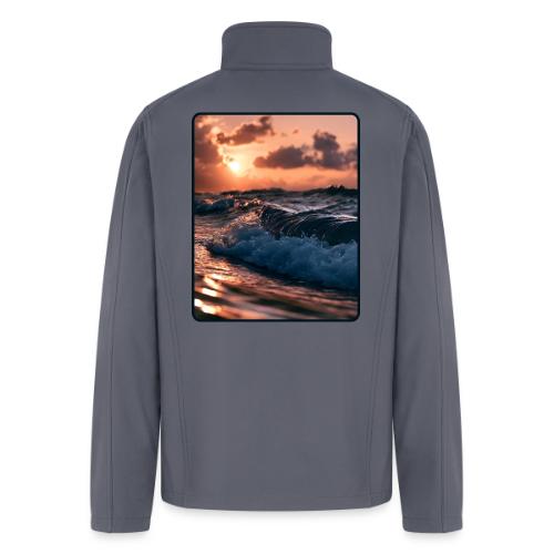 Golden Sunset Ocean Wave - Men’s Soft Shell Jacket