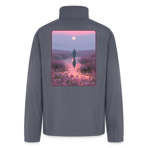Ethereal Sunset Flower Field Art - Men’s Soft Shell Jacket