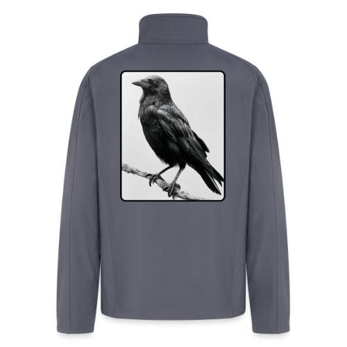 Raven Black and White Art Design - Men’s Soft Shell Jacket