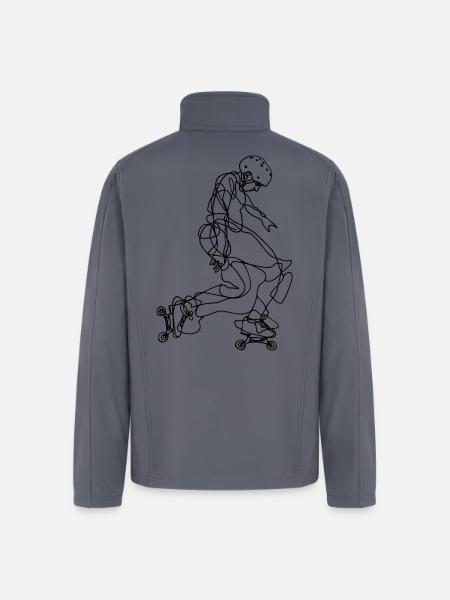 Roller Skater Drawing - Men’s Soft Shell Jacket - gray