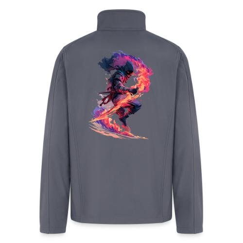 Flaming Ninja Warrior Fantasy Design - Men’s Soft Shell Jacket