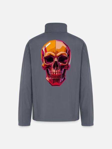 Polygon Skull – Geometric Skull Art - Men’s Soft Shell Jacket - gray