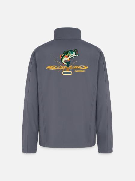 Bass Fish Splash Print - Men’s Soft Shell Jacket - gray