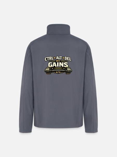 Ctrl Alt Del My Gains - Men’s Soft Shell Jacket - gray