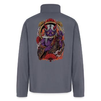 Infernal Demon: Blade Beads Flames - Men’s Soft Shell Jacket - gray - Back