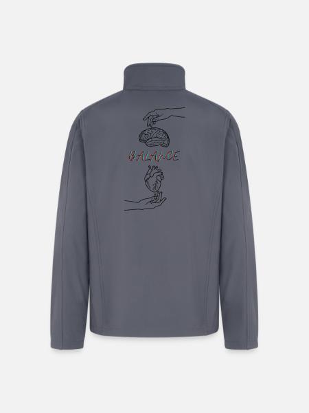 The Balance = Brain & Heart - Men’s Soft Shell Jacket - gray