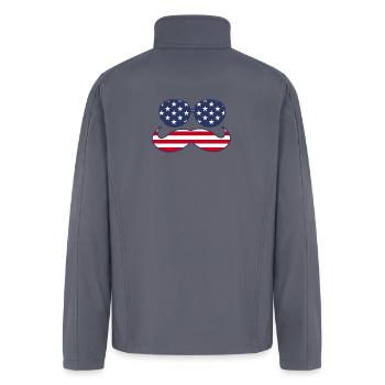 4th Of July Mustache - Men’s Soft Shell Jacket - gray - Back
