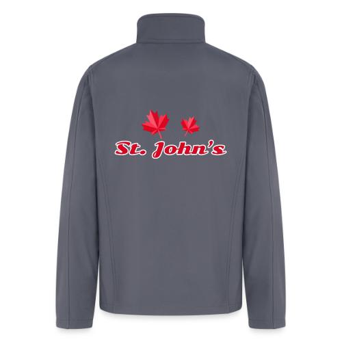 St. John's with two red maple leaves - Men’s Soft Shell Jacket