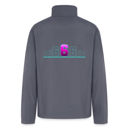 Number 6 in Magenta: Varsity Font - Men’s Soft Shell Jacket
