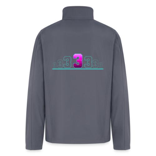Number 3 in Magenta: Varsity Font - Men’s Soft Shell Jacket