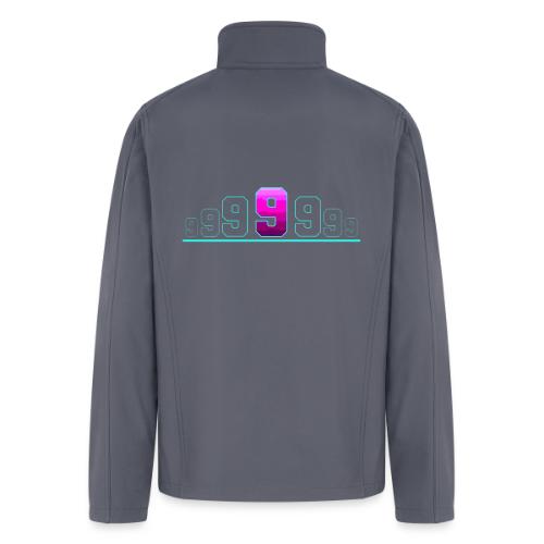 Number 9 in Magenta: Varsity Font - Men’s Soft Shell Jacket