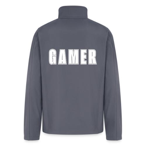 Gamer Collegiate White Text Design - Men’s Soft Shell Jacket