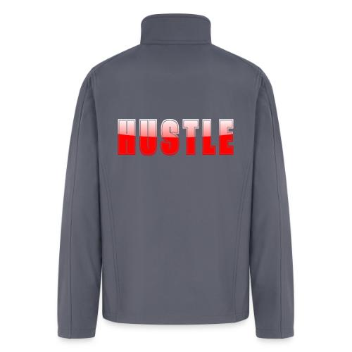 HUSTLE Bold Red Motivational Typography Design - Men’s Soft Shell Jacket