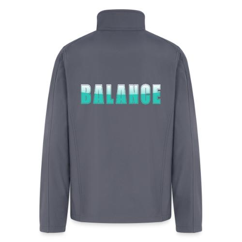 BALANCE Calm Teal Minimal Word Art Design - Men’s Soft Shell Jacket