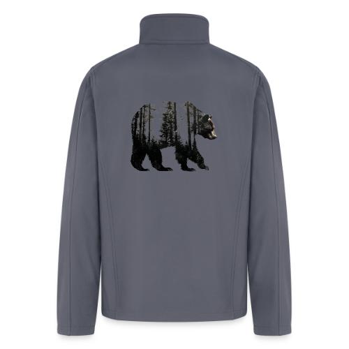 Evergreen Bear Silhouette - Men’s Soft Shell Jacket