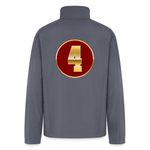 Number 4 in Gold Varsity Font - Men’s Soft Shell Jacket