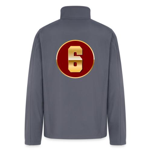 Number 6 in Gold Varsity Font - Men’s Soft Shell Jacket