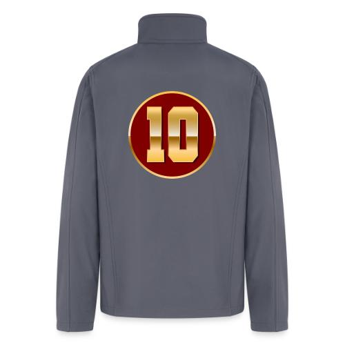 Number 10 in Gold Varsity Font - Men’s Soft Shell Jacket