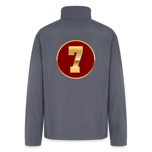 Number 7 in Gold Varsity Font - Men’s Soft Shell Jacket