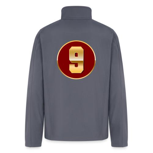Number 9 in Gold Varsity Font - Men’s Soft Shell Jacket