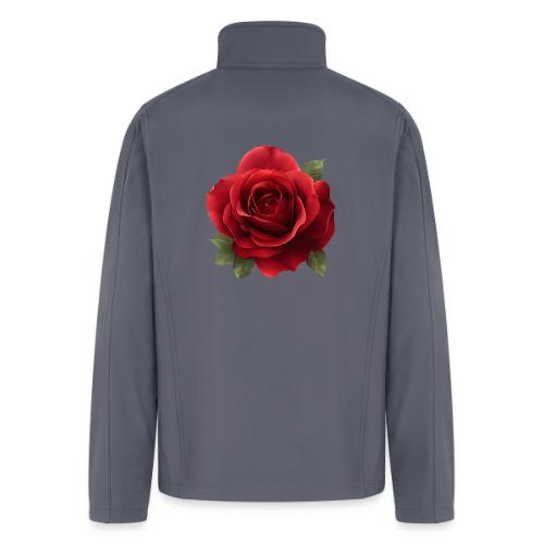 Rose: Crimson Bloom Elegance - Men’s Soft Shell Jacket
