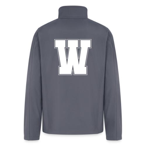 White Letter W – Varsity Alphabet Monogram - Men’s Soft Shell Jacket