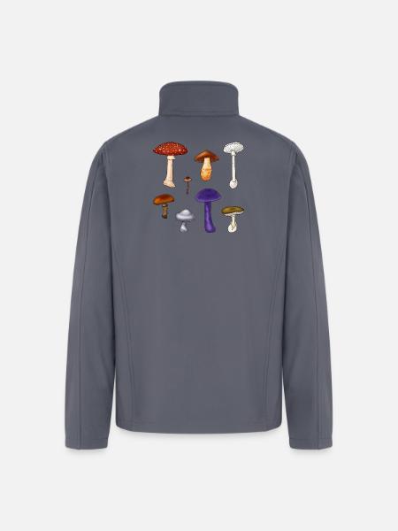 Poisonous Mushrooms - Men’s Soft Shell Jacket - gray