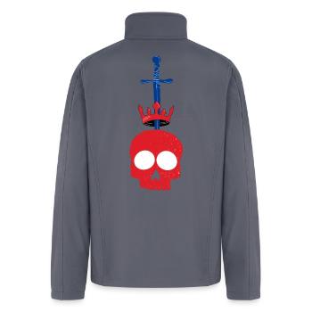 Crowned Skull with Sword - Men’s Soft Shell Jacket - gray - Back
