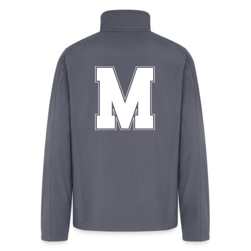 White Letter M – Varsity Alphabet Monogram - Men’s Soft Shell Jacket