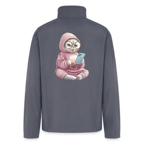 Cool Cat Bubble Tea Cartoon Design - Men’s Soft Shell Jacket