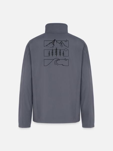 Sketches of Serenity - Men’s Soft Shell Jacket - gray