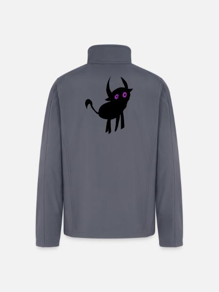 Whimsical Alien Face Design - Men’s Soft Shell Jacket - gray
