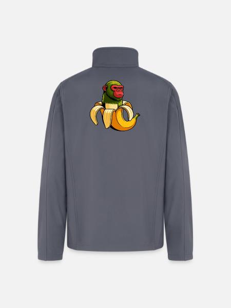 Chimpanzini Bananini Italian Brainrot Meme Art - Men’s Soft Shell Jacket - gray