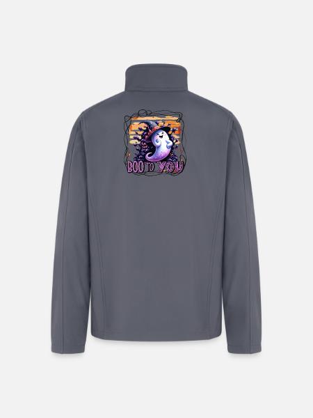 Whimsical Ghost Boo to You - Men’s Soft Shell Jacket - gray