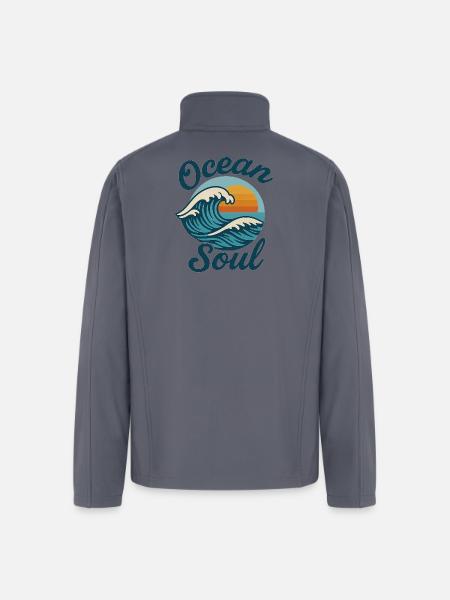 Ocean Soul Waves Sunset - Men’s Soft Shell Jacket - gray