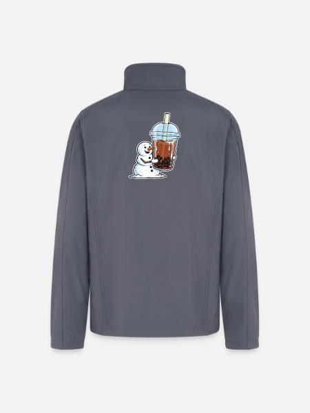 Snowman Bubble Tea Cup - Men’s Soft Shell Jacket - gray