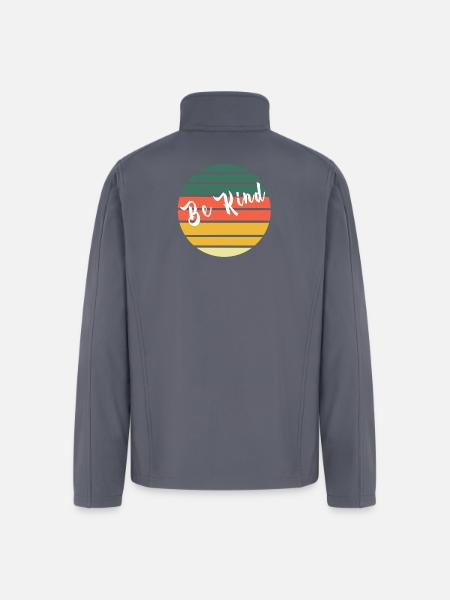 Be Kind Retro Rainbow Circle - Men’s Soft Shell Jacket - gray