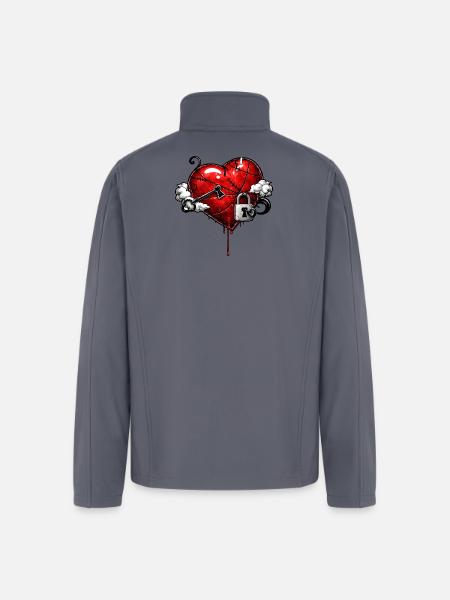 Scarred Heart with Lock - Men’s Soft Shell Jacket - gray