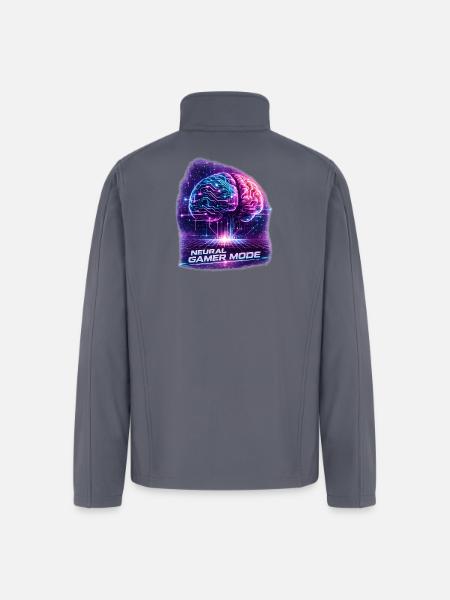 Neon Neural Gamer Mode - Men’s Soft Shell Jacket - gray