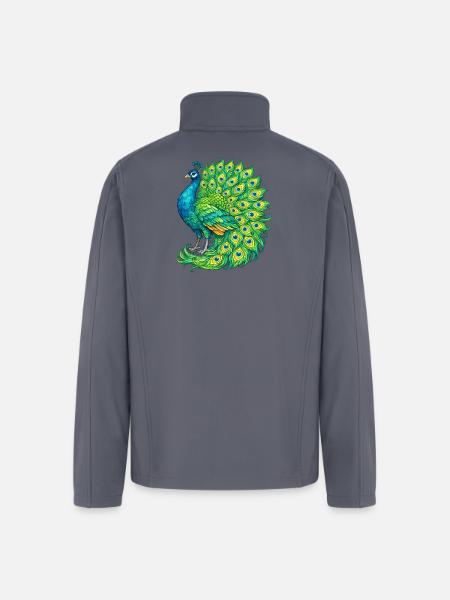 Vivid Peacock Cascade - Men’s Soft Shell Jacket - gray