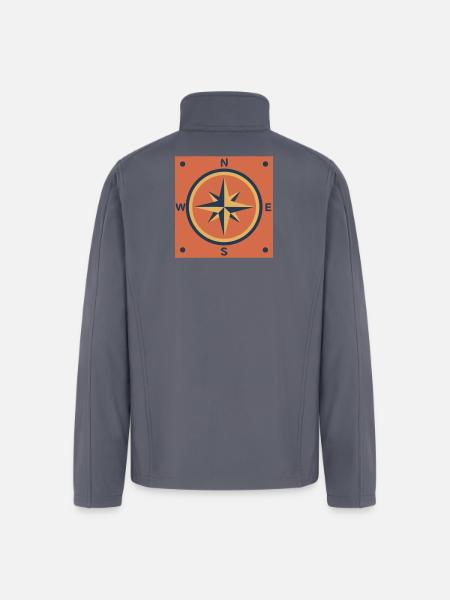 Retro Compass Rose Outdoor - Men’s Soft Shell Jacket - gray