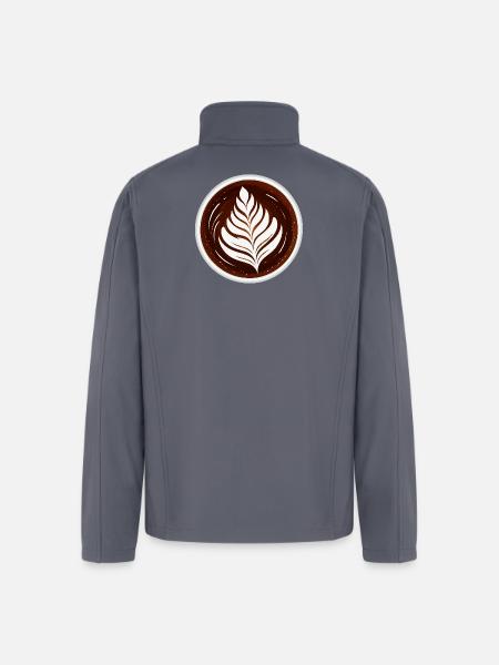 Latte Art Leaf Cappuccino Design - Men’s Soft Shell Jacket - gray