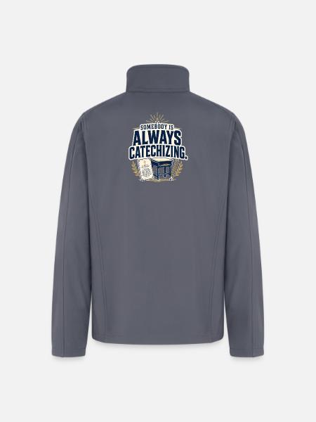 Somebody Is Always Catechizing Homeschool - Men’s Soft Shell Jacket - gray