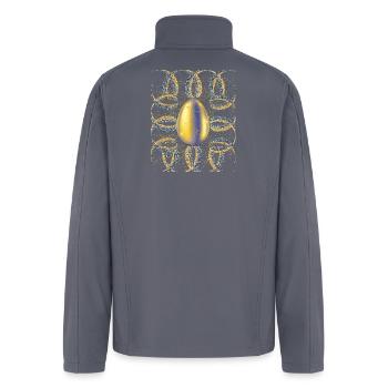Golden Elegance Abstract Luxury Design - Men’s Soft Shell Jacket - gray - Back