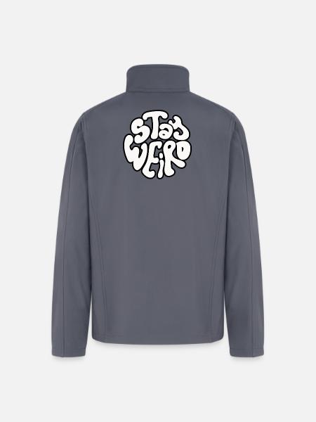 Stay Weird Retro Circle Text - Men’s Soft Shell Jacket - gray
