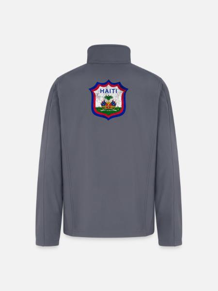 Haiti Crest Design - Men’s Soft Shell Jacket - gray