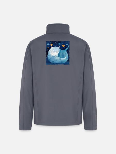Cats Hug - Men’s Soft Shell Jacket - gray