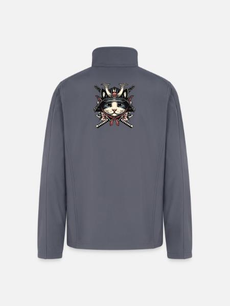 Wise Samurai Cat - Men’s Soft Shell Jacket - gray
